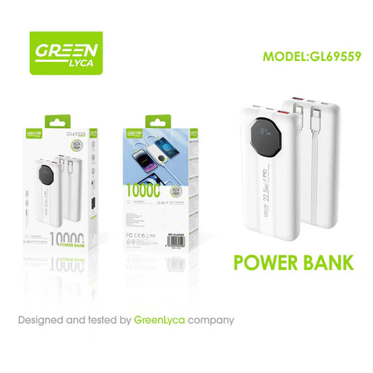 Brzi Prenosivi Punjač sa Ugrađenim Kablovima (10.000 mAh)