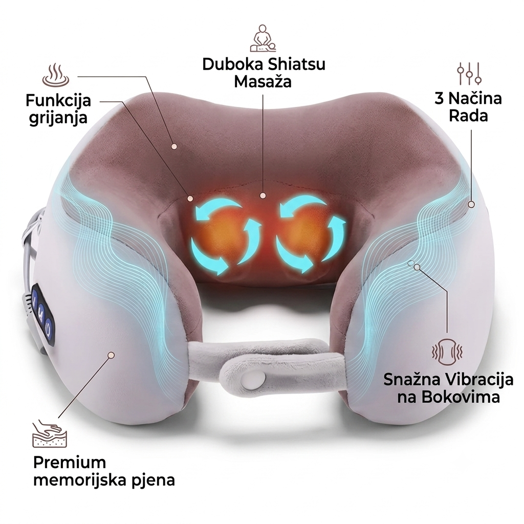 Jastuk za Masažu Vrata - Mekana Memorijska Pjena