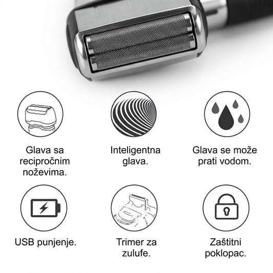 Mini Električni Brijač – Džepni Trimer za Bradu i Precizno Brijanje
